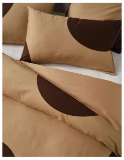 Linen House Pluto Cotton Quilt Cover Set in Clay