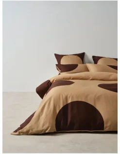Linen House Pluto Cotton Quilt Cover Set in Clay