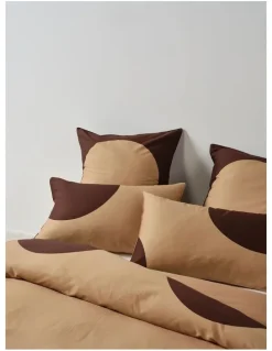 Linen House Pluto Cotton Quilt Cover Set in Clay