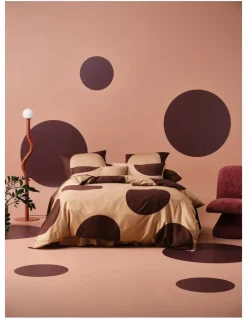 Linen House Pluto Cotton Quilt Cover Set in Clay