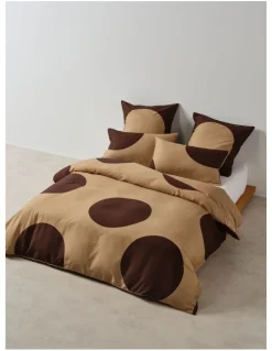 Linen House Pluto Cotton Quilt Cover Set in Clay
