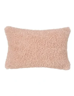 Linen House Shetland Faux Fur Cushion in Blush