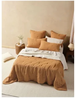 Linen House Somerset Coverlet in Cinnamon