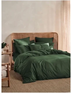 Linen House 400TC Bamboo Cotton Nara Quilt Cover Set in Forest