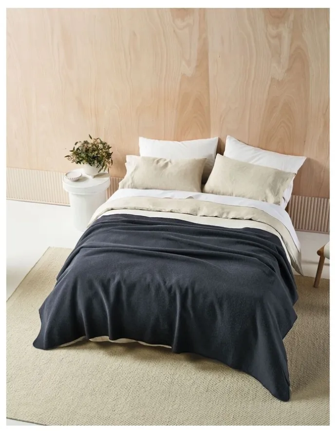 Linen House Wool Blanket in Indigo