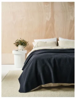 Linen House Wool Blanket in Indigo
