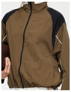Lioness Shoreline Windbreaker Jacket in Brown