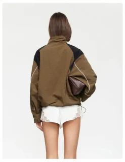 Lioness Shoreline Windbreaker Jacket in Brown