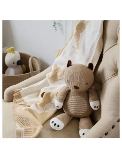 LIVING TEXTILES Australiana Pram Knitted Blanket in Multi