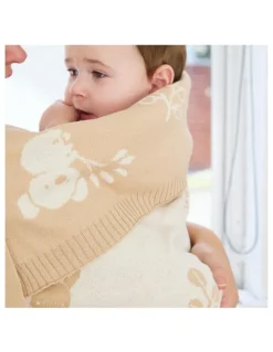 LIVING TEXTILES Australiana Pram Knitted Blanket in Multi