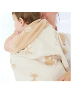 LIVING TEXTILES Australiana Pram Knitted Blanket in Multi
