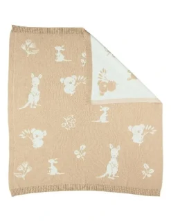 LIVING TEXTILES Australiana Pram Knitted Blanket in Multi