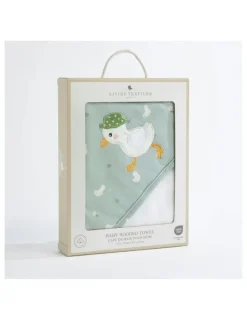 Living Textiles Hooded Towel in Sage