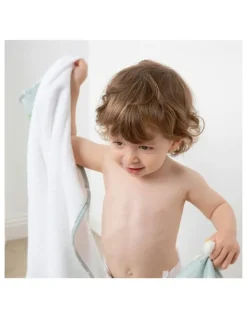 Living Textiles Hooded Towel in Sage
