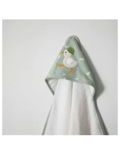 Living Textiles Hooded Towel in Sage