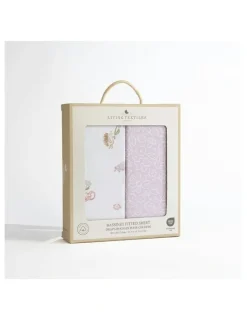 Living Textiles Organic Bassinet Fitted Sheet 2 Pack in Multi