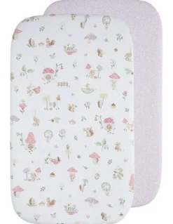 Living Textiles Organic Bedside Sleeper Fitted Sheet 2 Pack in Multi
