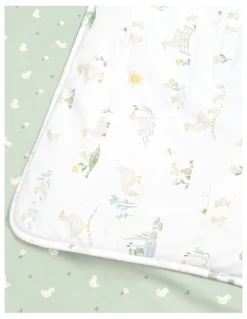 Living Textiles Organic Childcare Nap Mat Goosey Goosey in Green