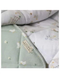Living Textiles Organic Jersey Quilted Cot Comforter Goosey in Sage