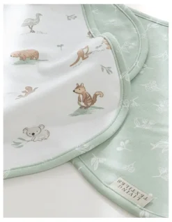 Living Textiles 2 Pack Organic Burp Cloths Australiana