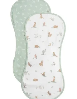 Living Textiles 2 Pack Organic Burp Cloths Australiana