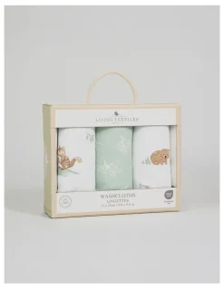 Living Textiles 3 Pack Organic Wash Cloths Australiana