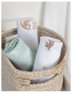 Living Textiles 3 Pack Organic Wash Cloths Australiana