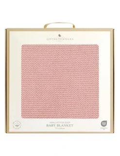 LIVING TEXTILES Pram Knitted Blanket in Dusty Rose