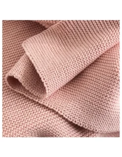 LIVING TEXTILES Pram Knitted Blanket in Dusty Rose