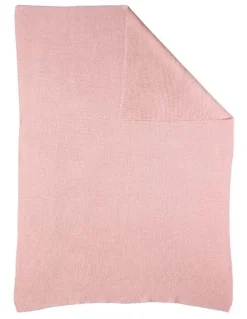 LIVING TEXTILES Pram Knitted Blanket in Dusty Rose