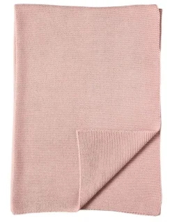 LIVING TEXTILES Pram Knitted Blanket in Dusty Rose