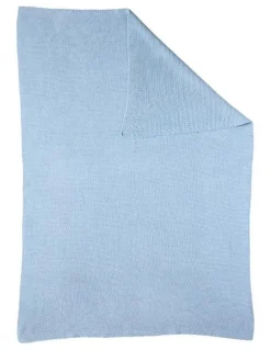 LIVING TEXTILES Pram Knitted Blanket in Celestial Blue
