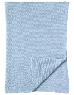 LIVING TEXTILES Pram Knitted Blanket in Celestial Blue