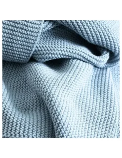 LIVING TEXTILES Pram Knitted Blanket in Celestial Blue