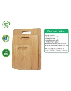 Living Today Bamboo Chopping Board 3 Pack in Brown