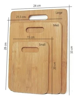 Living Today Bamboo Chopping Board 3 Pack in Brown