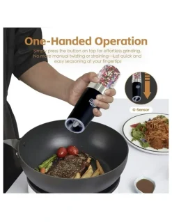 Living Today Gravity Sensor Electric Salt and Pepper Grinder Set - 2 Pack