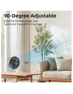 Living Today 2000mAh Rechargeable Portable Fan in White