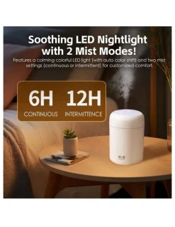 Living Today Mini LED Ultrasonic Humidifier 300ml in White