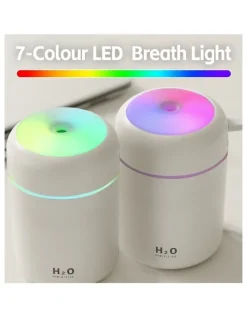 Living Today Mini LED Ultrasonic Humidifier 300ml in White