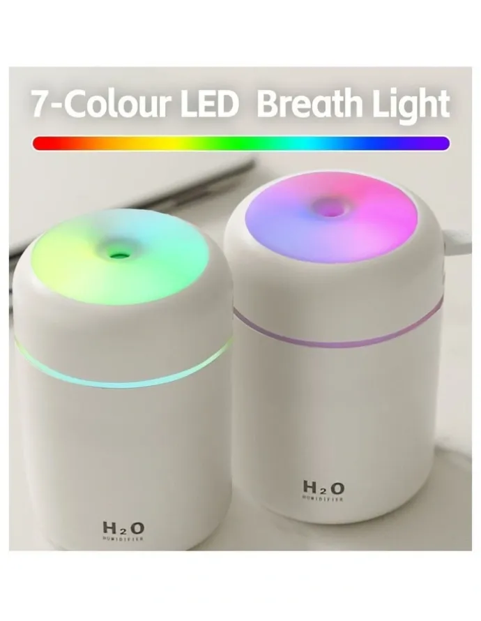Living Today Mini LED Ultrasonic Humidifier 300ml in White