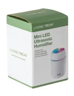 Living Today Mini LED Ultrasonic Humidifier 300ml in White
