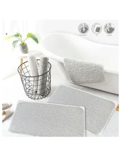 Living Today Non Slip Loofah Shower Mat, Wet Surface and Bathroom Safe Mat in Grey
