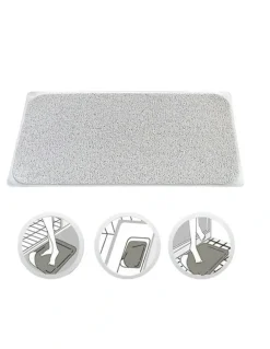 Living Today Non Slip Loofah Shower Mat, Wet Surface and Bathroom Safe Mat in Grey