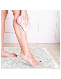 Living Today Non Slip Loofah Shower Mat, Wet Surface and Bathroom Safe Mat in Grey
