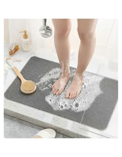 Living Today Non Slip Loofah Shower Mat, Wet Surface and Bathroom Safe Mat in Grey