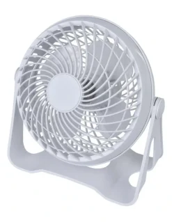 Living Today USB Rechargeable Portable Desk Fan in White