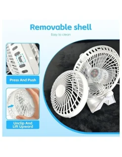Living Today USB Rechargeable Portable Desk Fan in White