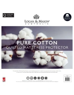 Logan and Mason Cotton Mattress Protector in White
