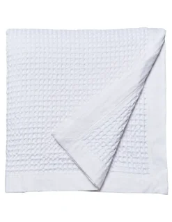 Logan and Mason Waffle Blanket in White